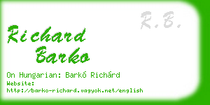 richard barko business card